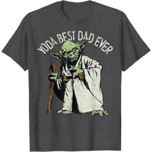 image:imageStar Wars Yoda Best Dad Ever Graphic TShirt C1 TShirtDark Heather Grey