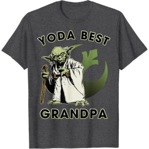 image:imageStar Wars Yoda Best Grandpa Rebel Logo TShirtDark Heather Grey