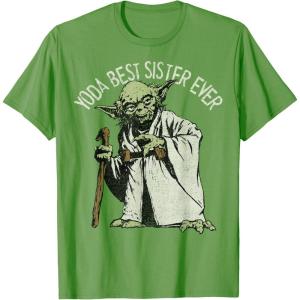 image:imageStar Wars Yoda Best Sister Ever Portrait TShirtGrass Green