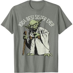 image:imageStar Wars Yoda Best Sister Ever Portrait TShirtOlive Heather