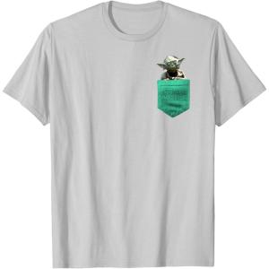 image:imageStar Wars Yoda Faux Pocket Graphic TShirt TShirtSilver Grey