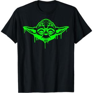 image:imageStar Wars Yoda Neon Tonal Green Oozing Face Drip TShirt TShirtBlack