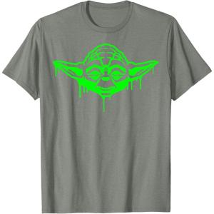 image:imageStar Wars Yoda Neon Tonal Green Oozing Face Drip TShirt TShirtOlive Heather