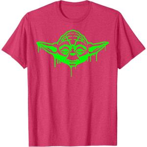 image:imageStar Wars Yoda Neon Tonal Green Oozing Face Drip TShirt TShirtRed Heather