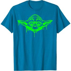 image:imageStar Wars Yoda Neon Tonal Green Oozing Face Drip TShirt TShirtSapphire Blue