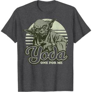 image:imageStar Wars Yoda One For Me Retro Graphic TShirt TShirtDark Heather Grey