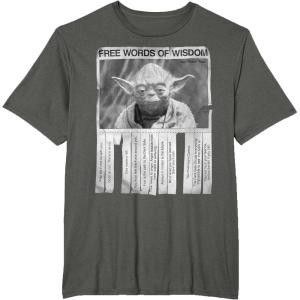 image:imageStar Wars Yoda Poster Words Of Wisdom Graphic TShirtAsphalt Grey