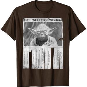 image:imageStar Wars Yoda Poster Words Of Wisdom Graphic TShirtBrown