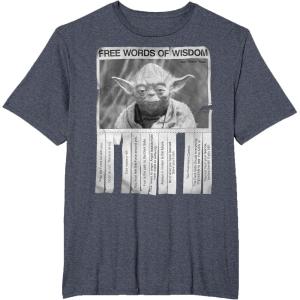 image:imageStar Wars Yoda Poster Words Of Wisdom Graphic TShirtHeather Blue