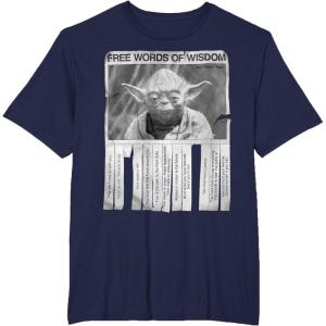 image:imageStar Wars Yoda Poster Words Of Wisdom Graphic TShirtNavy Blue