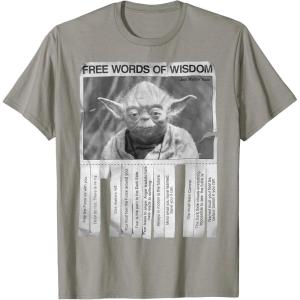 image:imageStar Wars Yoda Poster Words Of Wisdom Graphic TShirtSlate Grey