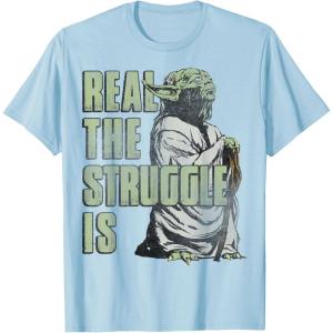 image:imageStar Wars Yoda Real The Struggle Is Graphic TShirt TShirtBaby Blue