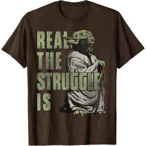 image:imageStar Wars Yoda Real The Struggle Is Graphic TShirt TShirtBrown