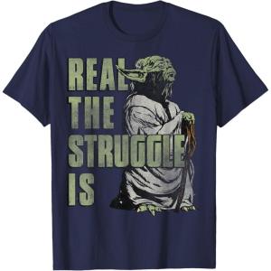 image:imageStar Wars Yoda Real The Struggle Is Graphic TShirt TShirtNavy Blue