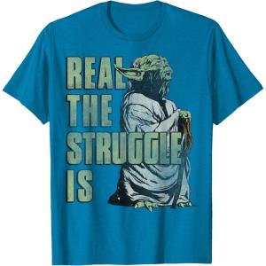 image:imageStar Wars Yoda Real The Struggle Is Graphic TShirt TShirtSapphire Blue