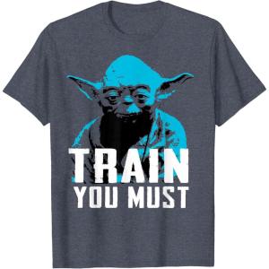 image:imageStar Wars Yoda Small You are Train You Must Graphic TShirt TShirtHeather Blue