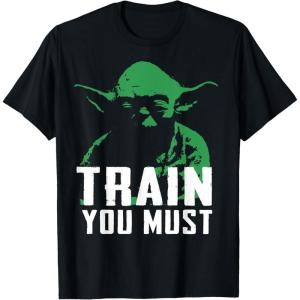 image:imageStar Wars Yoda Train You Must Green Graphic TShirt TShirtBlack