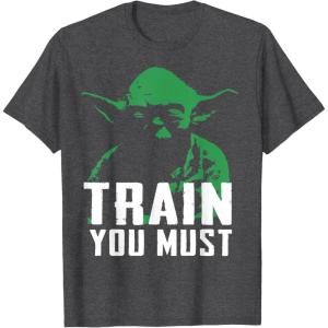 image:imageStar Wars Yoda Train You Must Green Graphic TShirt TShirtDark Heather Grey