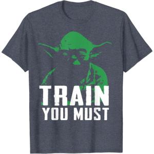 image:imageStar Wars Yoda Train You Must Green Graphic TShirt TShirtHeather Blue