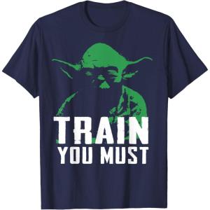 image:imageStar Wars Yoda Train You Must Green Graphic TShirt TShirtNavy Blue