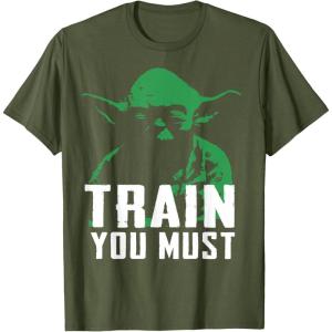 image:imageStar Wars Yoda Train You Must Green Graphic TShirt TShirtOlive Green