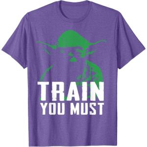image:imageStar Wars Yoda Train You Must Green Graphic TShirt TShirtPurple Heather