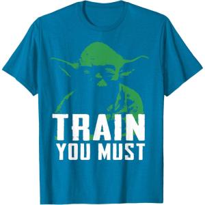 image:imageStar Wars Yoda Train You Must Green Graphic TShirt TShirtSapphire Blue