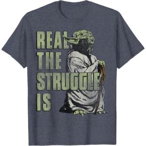 image:imageWomens Star Wars Yoda Looks Up While Down Strugglin He Is TShirt XL BlackHeather Blue