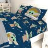 image:imageJay Franco Kids Sheet Set with Fitted Flat Sheets amp Pillow Cover  UltraSoft Bedding with Pillowcase for Room Decor Blue  Mandalorian 4 Piece Full