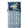 image:imageJay Franco Kids Sheet Set with Fitted Flat Sheets amp Pillow Cover  UltraSoft Bedding with Pillowcase for Room Decor Blue  Mandalorian 4 Piece Full