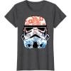 image:imageStar Wars Paradise Floral Palms Stormtrooper Helmet TShirtDark Heather Grey