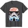 image:imageStar Wars Paradise Floral Palms Stormtrooper Helmet TShirtDark Heather Grey