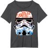image:imageStar Wars Paradise Floral Palms Stormtrooper Helmet TShirtDark Heather Grey