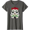 image:imageStar Wars Stormtrooper Roses Sugar Skull TShirtAsphalt Grey