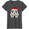 image:imageStar Wars Stormtrooper Roses Sugar Skull TShirtDark Heather Grey