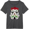 image:imageStar Wars Stormtrooper Roses Sugar Skull TShirtDark Heather Grey