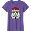 image:imageStar Wars Stormtrooper Roses Sugar Skull TShirtPurple Heather