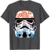 image:imageStar Wars Paradise Floral Palms Stormtrooper Helmet TShirtDark Heather Grey
