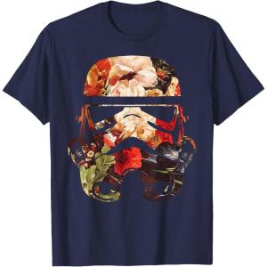 image:imageStar Wars Blooming Stormtrooper Floral Fill TShirtNavy Blue
