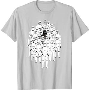 image:imageStar Wars Darth Vader and Stormtroopers Print TShirtSilver Grey