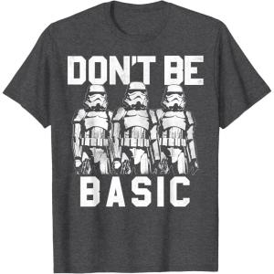 image:imageStar Wars Dont Be Basic Stormtroopers Line Up TShirtDark Heather Grey