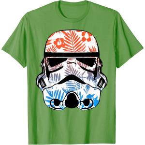 image:imageStar Wars Paradise Floral Palms Stormtrooper Helmet TShirtGrass Green