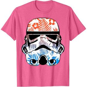 image:imageStar Wars Paradise Floral Palms Stormtrooper Helmet TShirtPink Heather