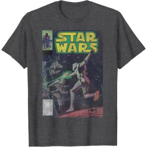 image:imageStar Wars Stormtrooper Battle Vintage Comic Book Cover TShirtDark Heather Grey