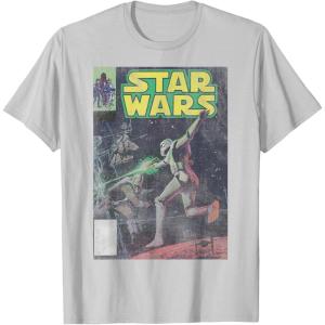 image:imageStar Wars Stormtrooper Battle Vintage Comic Book Cover TShirtSilver Grey