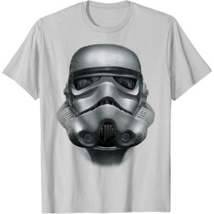 image:imageStar Wars Stormtrooper Battle Worn Helmet Graphic TShirt TShirtSilver Grey