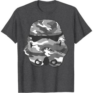 image:imageStar Wars Stormtrooper Camo Helmet Graphic TShirtDark Heather Grey