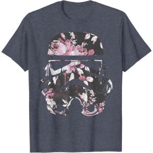 image:imageStar Wars Stormtrooper Floral Helmet TShirtHeather Blue