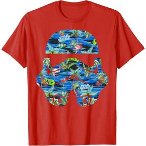 image:imageStar Wars Stormtrooper Hawaiian Print Helmet TShirt C2 TShirtRed