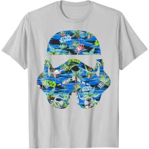 image:imageStar Wars Stormtrooper Hawaiian Print Helmet TShirt C2 TShirtSilver Grey